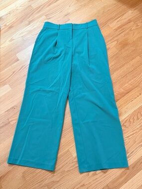 NWT Loft Peyton Touser High-Waist Wide-Leg Pants in Kelly Green